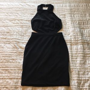 Express Black Open Back Bodycon Dress